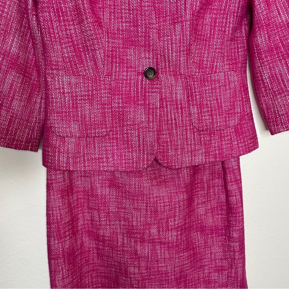 Banana Republic Pink Tweed Blazer and Skirt Suit Set Size 8 Career - Picture 3 of 12